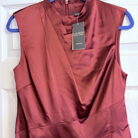 Lauren Ralph Lauren Dresses & Skirts - Lauren Ralph Lauren Red Burgundy Dress New Satin Sz 6 Formal Cocktail sleeveless